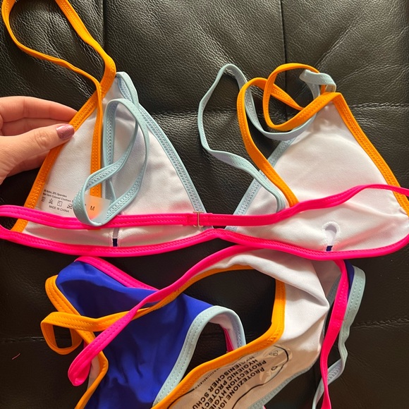 Blue Bold Neon Straps Paradise High Waist and Leg Bikini - Picture 5 of 6